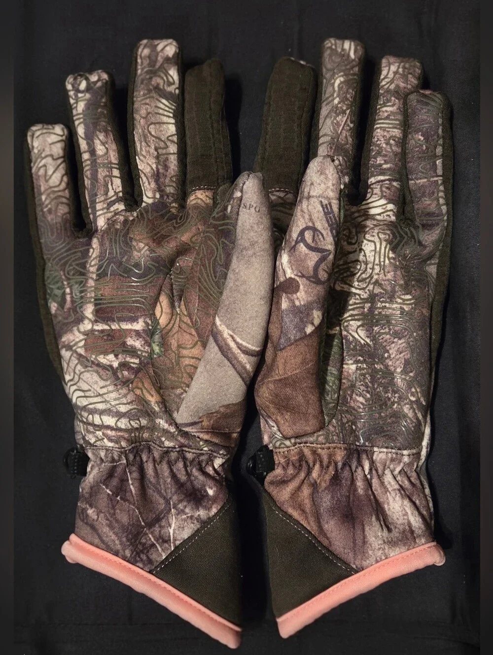 Huntworth Camo Women's Gloves MLWith Pink Fur Inside